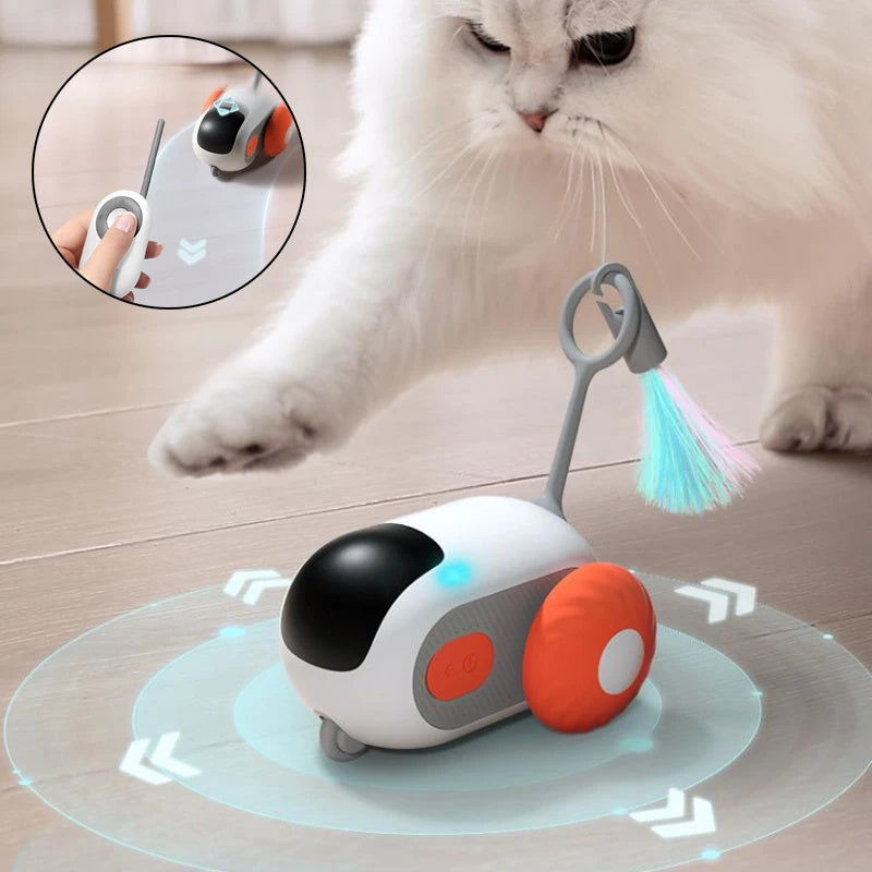 Remote Control Interactive Cat Car Toy USB Charging Chasing Automatic Self-moving Remote Smart Control Car