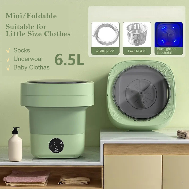 Mini Foldable Blue Light Washing Machine Portable Mini Socks Underwear Panties Washing Machine Big Capacity